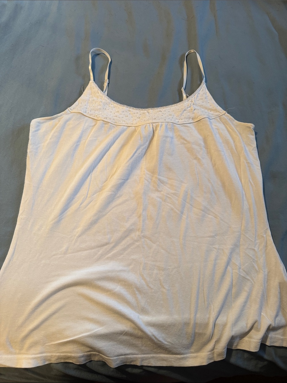 Christopher & Banks Pale Blue Cotton Blend Tank Top